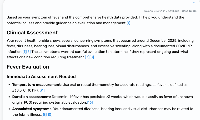 Decision Support — AI clinical assessment with citations
